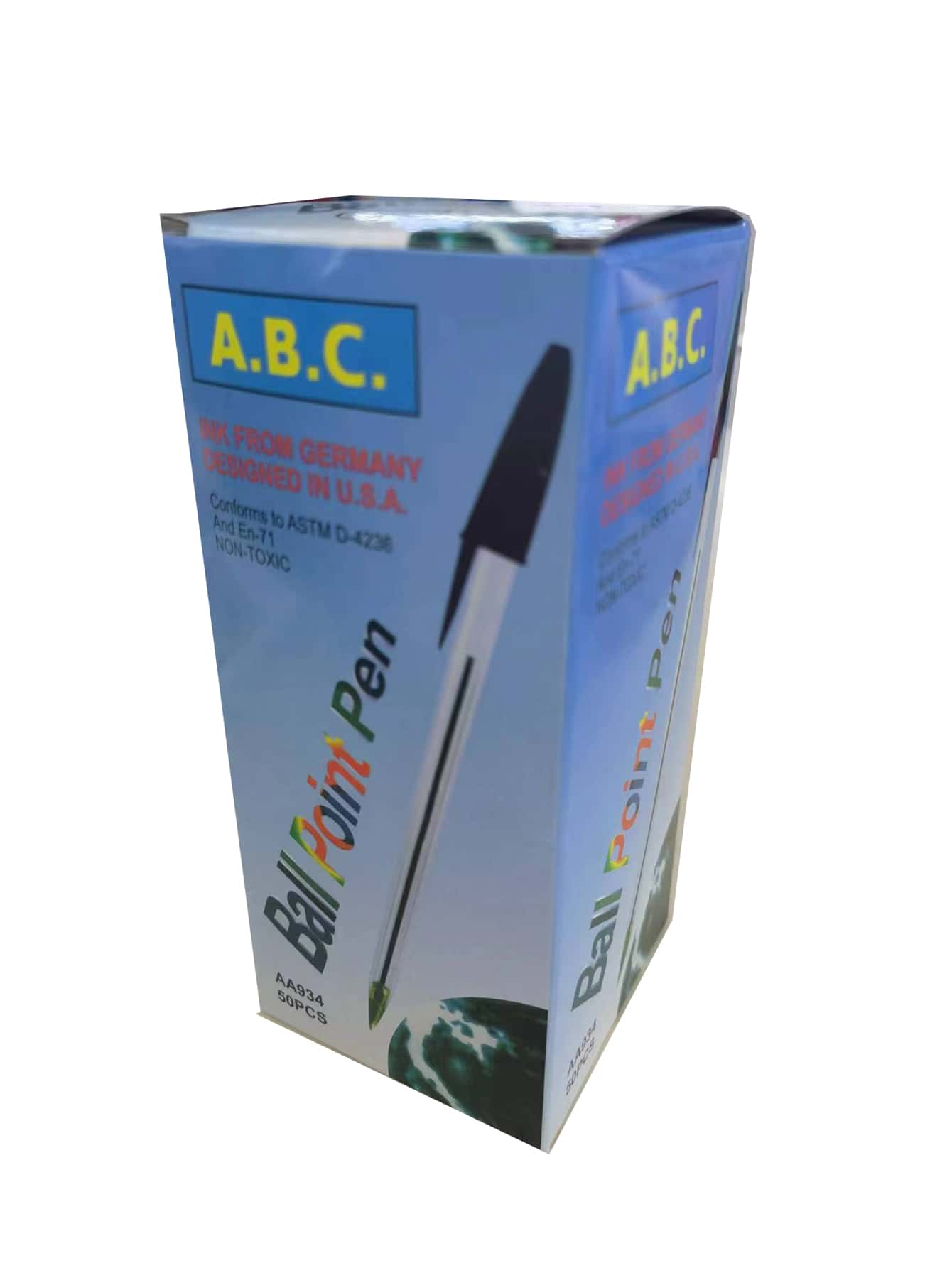50pcs Solid Ballpoint Pen, Basic Portable Writing Pen For School - Black - View 1