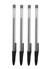 50pcs Solid Ballpoint Pen, Basic Portable Writing Pen For School - Black - View 2