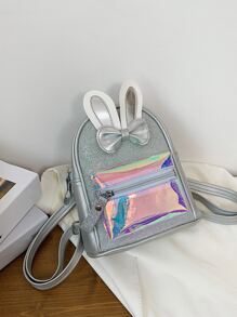 女孩經典背包鐳射細節蝴蝶結裝飾金屬質感