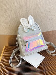 女孩經典背包鐳射細節蝴蝶結裝飾金屬質感