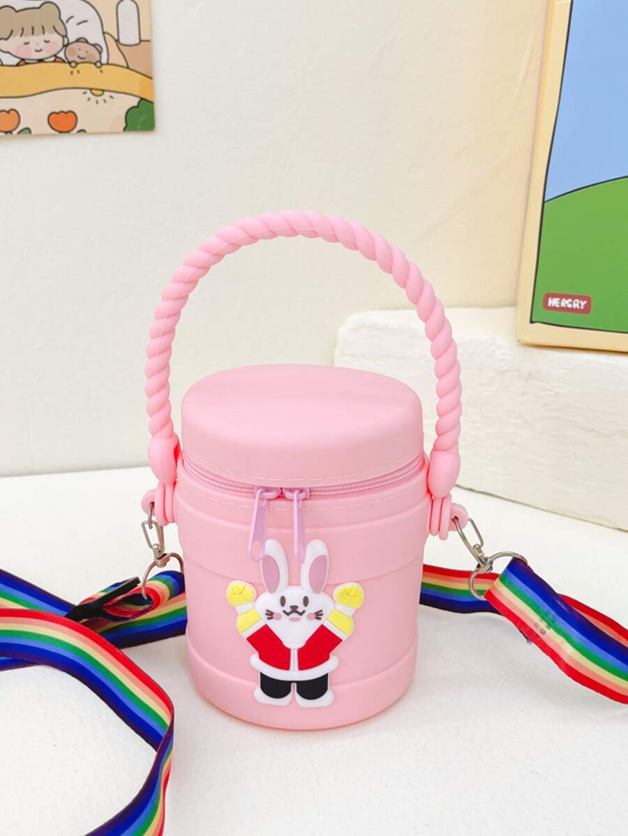 女孩水桶包卡通兔子裝飾矽膠