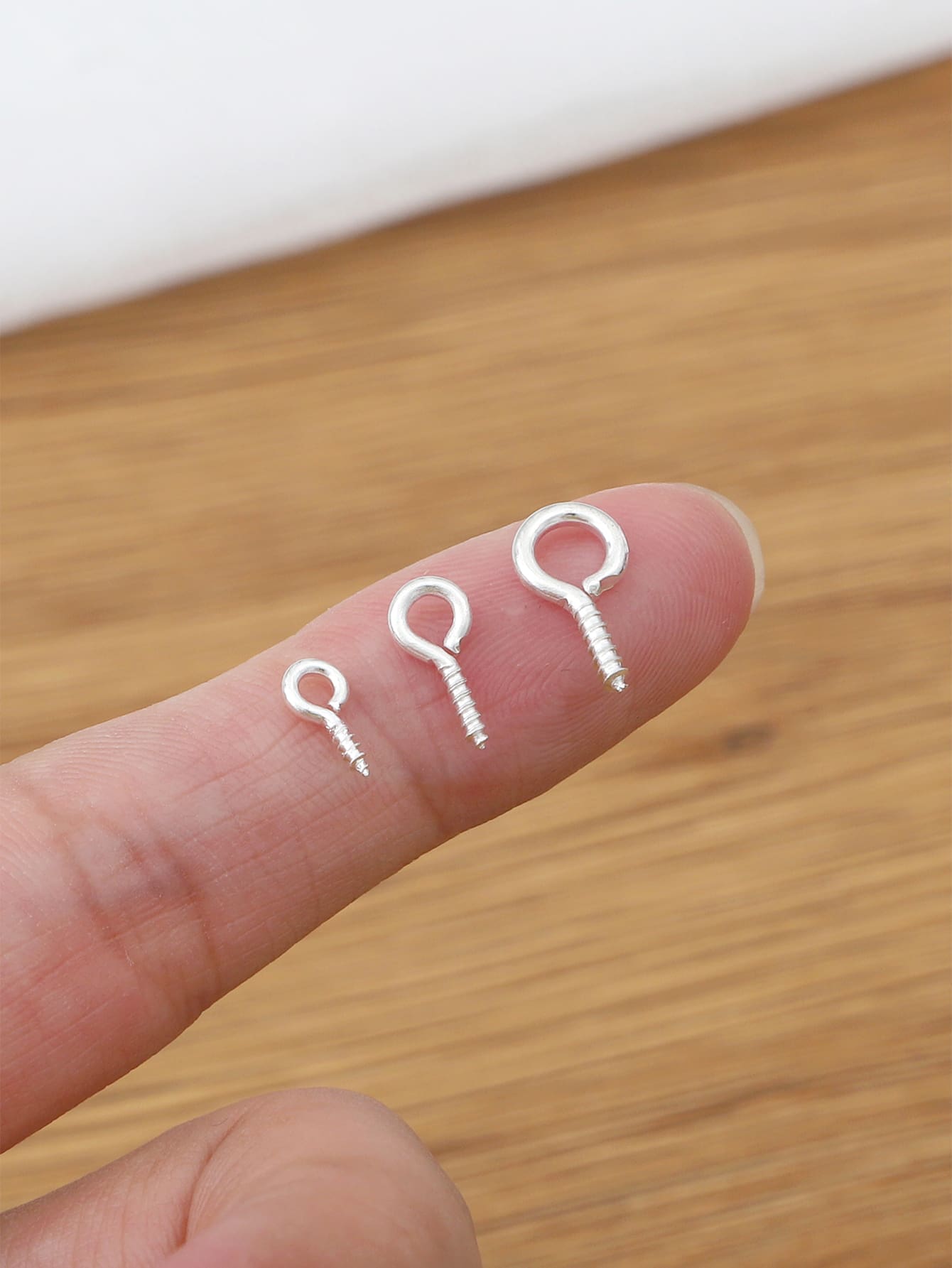 200 Cái/bộ Vít Ren Pin Mắt Để Làm Đồ Trang Sức DIY - trắng - Xem 1