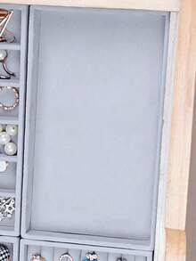 1pc Plastic Jewelry Tray, Modern Grey Jewelry Storage Display Showcase Holder Box For Home - Grey - View 6