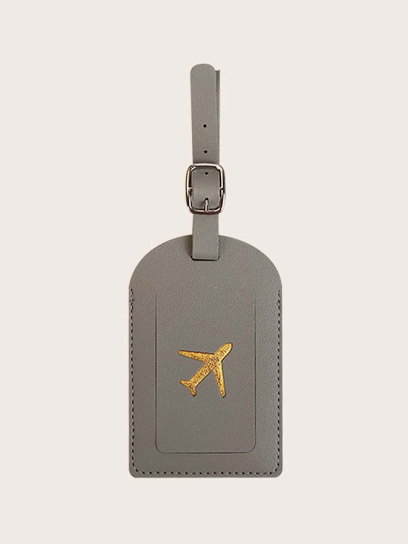 Plane Graphic Luggage Tag Buckle Design vacation accessoriesfor holiday season - Grey - View 1