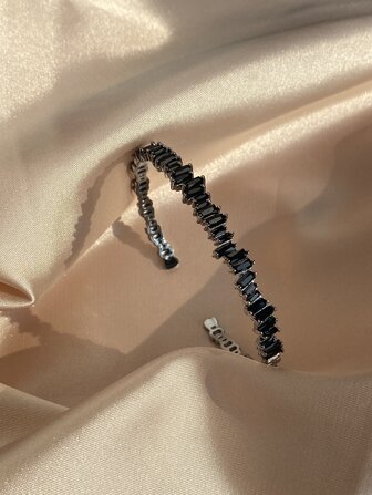 rakol Cubic Zirconia Decor Cuff Bangle For Women For Party Banquet Wedding