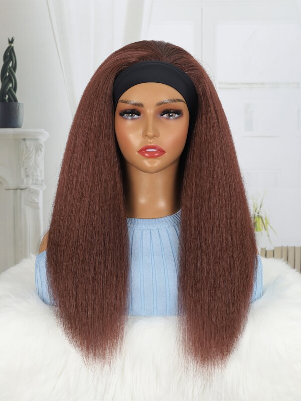 Long Yaki Straight Synthetic Wig With Headband SHEIN USA