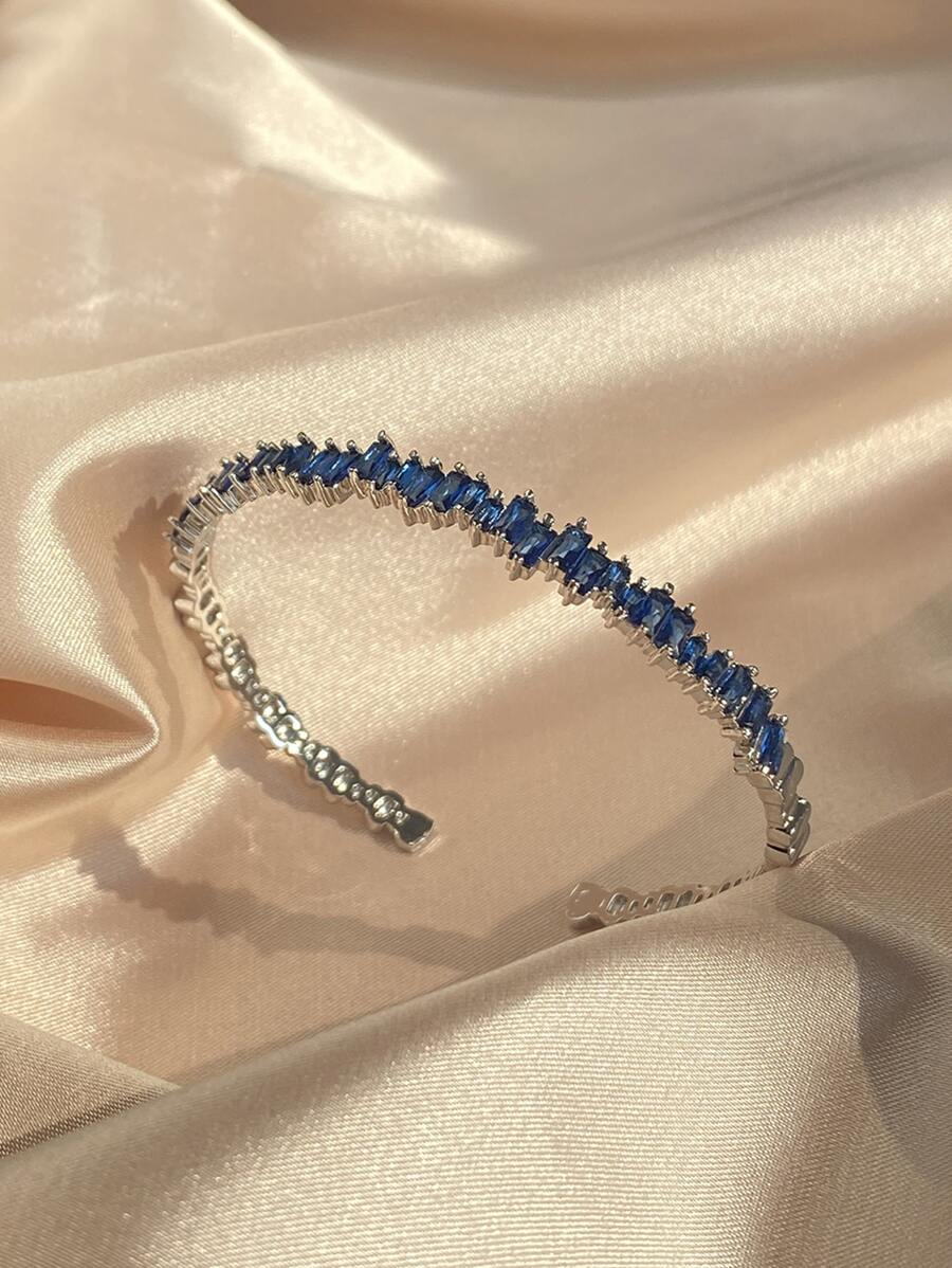 rakol Cubic Zirconia Decor Cuff Bangle For Women For Party Banquet Wedding