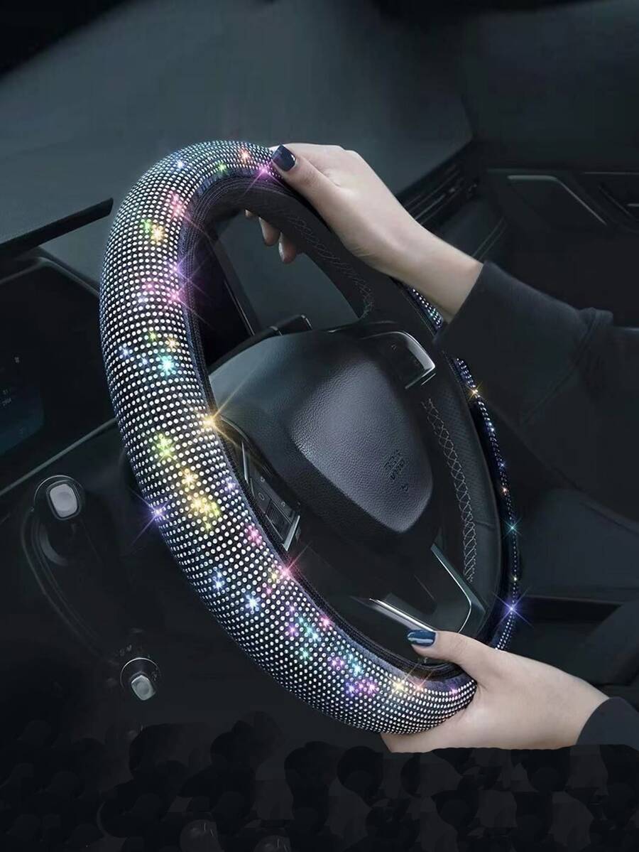 1 chiếc Bọc Vô Lăng Ô Tô Trang Trí Kim Cương Giả - Nhiều màu - Xem 1