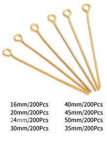 200入組/套DIY首飾配件 - 金黃色 - 查看 3