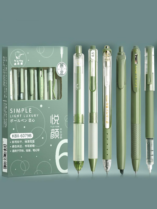 Yueyan Premium Simple Ballpoint Pen Set Of 6 SHEIN USA