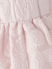 SHEIN Girls Butterfly Embroidery Peter Pan Collar Puff Sleeve Dress - Baby Pink - View 5