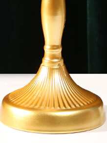 1 giá đỡ nến trơn, giá đỡ nến bằng sắt tối giản cho bàn ăn - Vàng - Xem 4