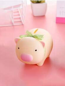 1pc Plastic Money Box, Cartoon Cute Pig Design Coin Saving Box For Home - Multicolor - View 4