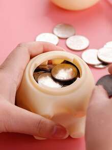 1pc Plastic Money Box, Cartoon Cute Pig Design Coin Saving Box For Home - Multicolor - View 6