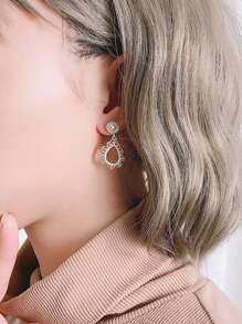 Hoa tai giọt nước trang trí bằng đá rhinestone - Nhiều màu - Xem 2