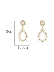 Hoa tai giọt nước trang trí bằng đá rhinestone - Nhiều màu - Xem 3