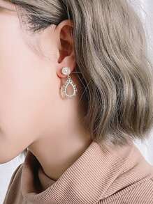 Hoa tai giọt nước trang trí bằng đá rhinestone - Nhiều màu - Xem 4