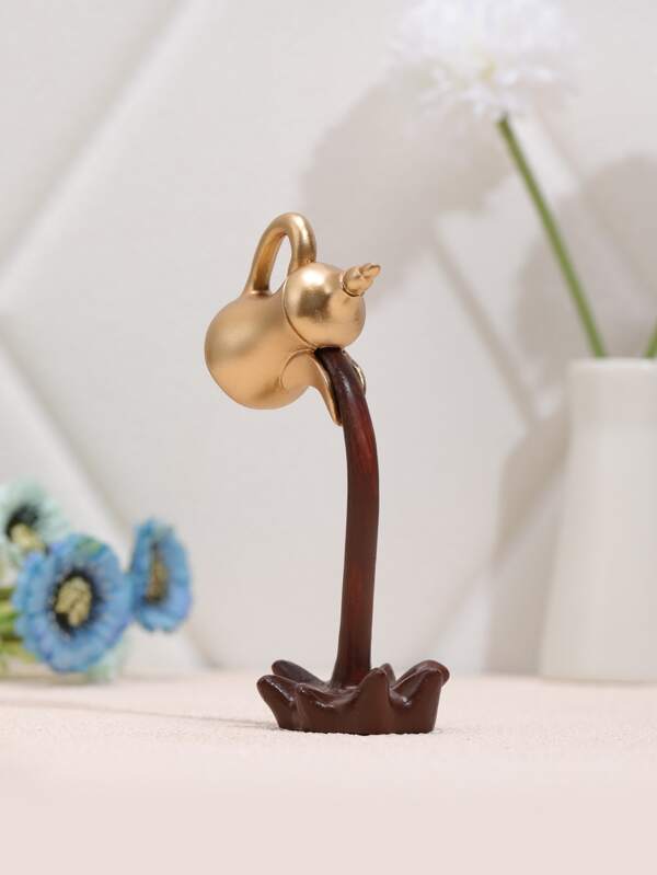 1pc Polyresin Decorative Craft, Creative Teapot Design Decorative Object For Home