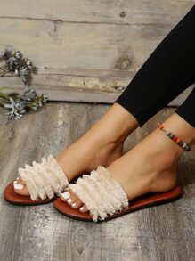 Dép bệt Nữ - Màu be - Xem 5