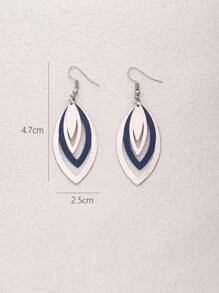 Bông tai thả hình bầu dục nhiều lớp - Nhiều màu - Xem 3