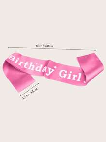 Happy Birthday Decorative Shoulder Strap, Party Gift, Birthday Sash - Pink - View 2