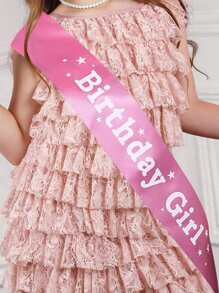 Happy Birthday Decorative Shoulder Strap, Party Gift, Birthday Sash - Pink - View 4
