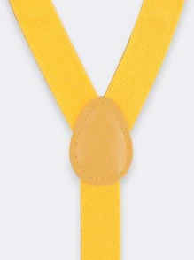 搭扣裝飾極簡背帶 - 黃色 - 查看 2