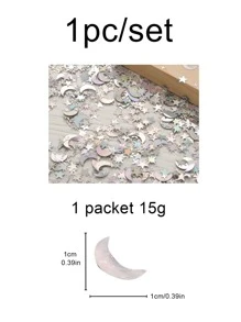 1pack Star & Moon Design Throwing Confetti - Silver - View 3