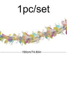 1pc PET Garland, Cartoon Rabbit & Egg Decor Tinsel Twist Garland For Easter Party - Multicolor - View 3