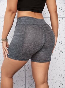 SHEIN EZwear 大碼寬腰帶騎行褲帶手機袋 - 深灰色 - 查看 2