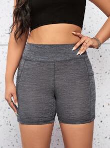 SHEIN EZwear 大碼寬腰帶騎行褲帶手機袋 - 深灰色 - 查看 4