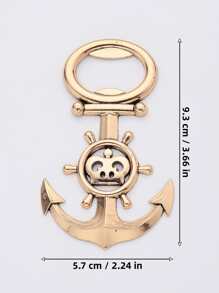 1入組錨形設計啤酒開瓶器極簡主義鋅合金幾何設計家用葡萄酒開瓶器 - 金色 - 查看 2