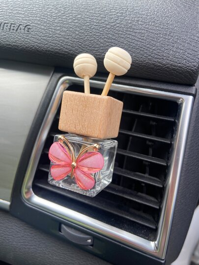 قطعة واحدة زخرفة فراشة زجاجة عطر فارغة تصميم زخرفة تنفيس السيارة