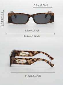 1pc Unisex Fashionable Geometric Fashion Glasses - Multicolor - View 3