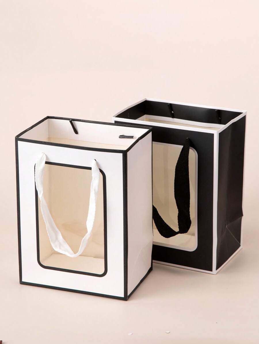 2pcs Paper Gift Bag - Black and White - View 1