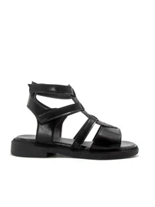 Girls Open Toe Sequin Decor Glitter Princess Gladiator Sandals Ngoài trời - màu đen - Xem 5