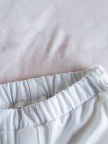 Baby Boy Letter Graphic Hooded Tee & Shorts - White - View 3