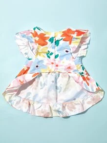 PETSIN 1pc Flower Print Pet Dress For Cat And Dog For Summer