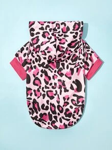 PETSIN 1pc Leopard Print Pet Hoodie For Cat And Dog For Cold Season