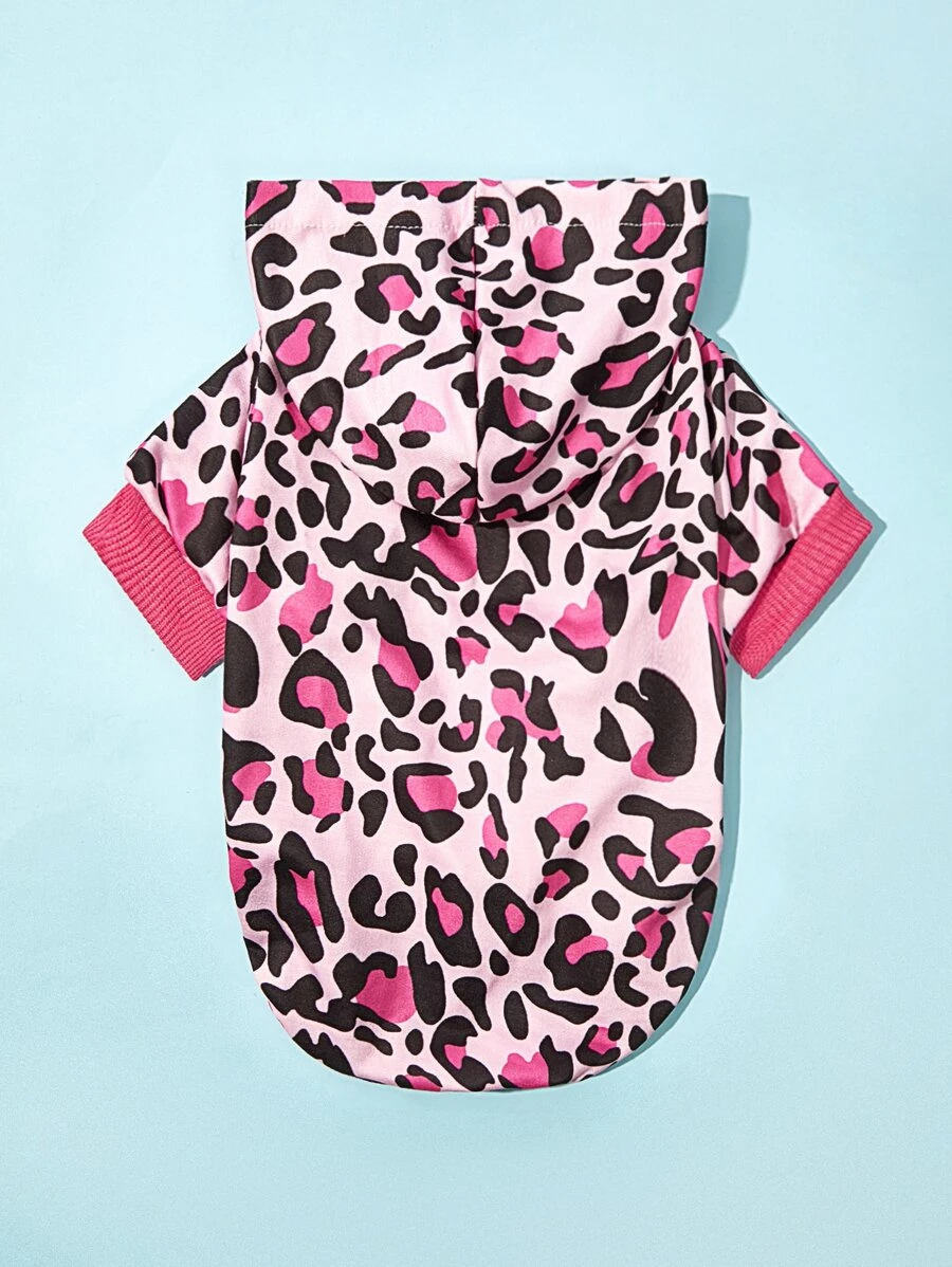 PETSIN 1pc Leopard Print Pet Hoodie For Cat And Dog For Cold Season