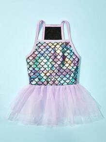 PETSIN 1pc Fish Scale Print Pet Dress For Cat And Dog For Summer