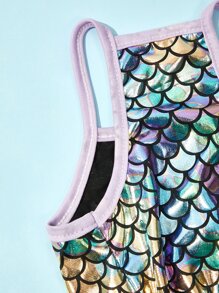 PETSIN 1pc Fish Scale Print Pet Dress For Cat And Dog For Summer