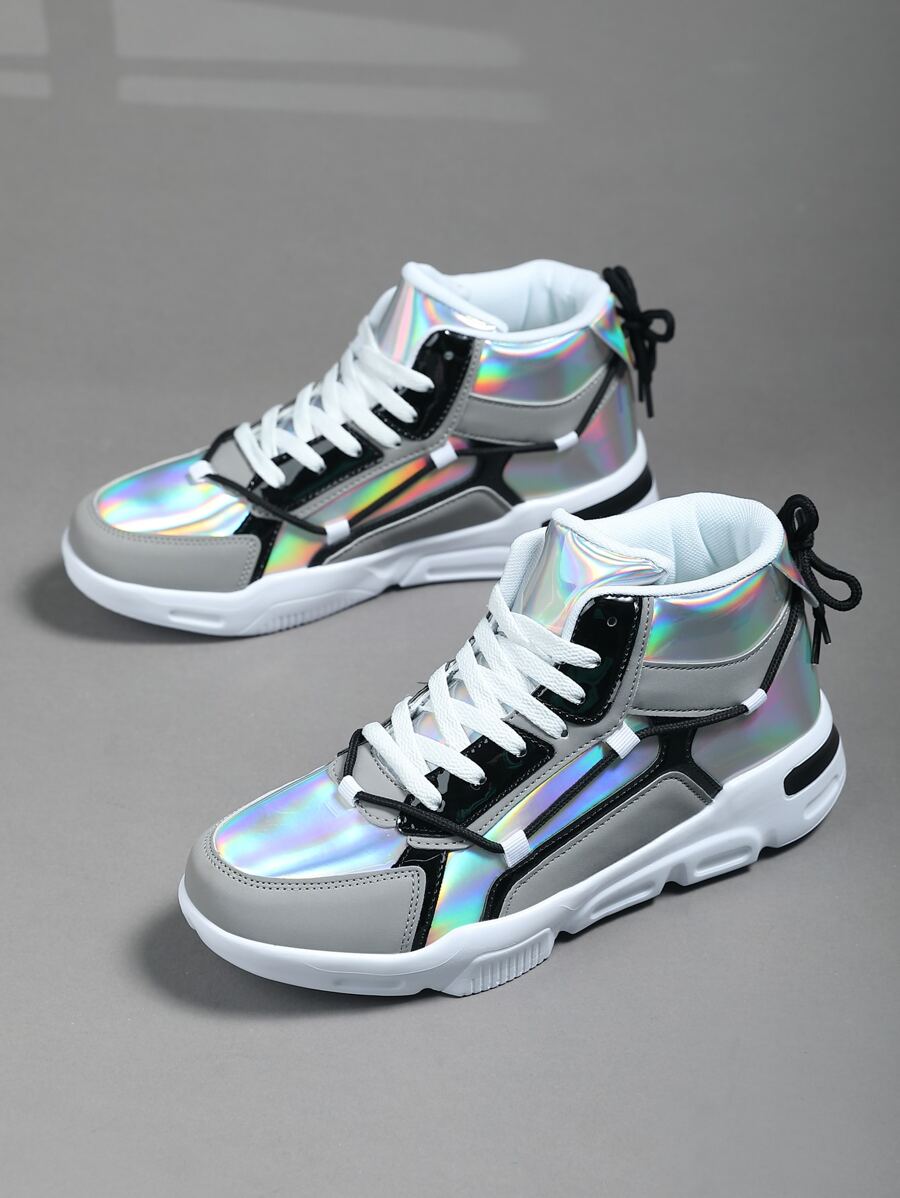 Men Anti-Slip Durable High-Top Casual Sports Shoes Men Fashionable Sneakers Skate Shoes - Multicolor - View 1