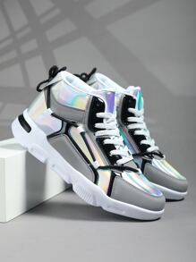 Men Anti-Slip Durable High-Top Casual Sports Shoes Men Fashionable Sneakers Skate Shoes - Multicolor - View 4