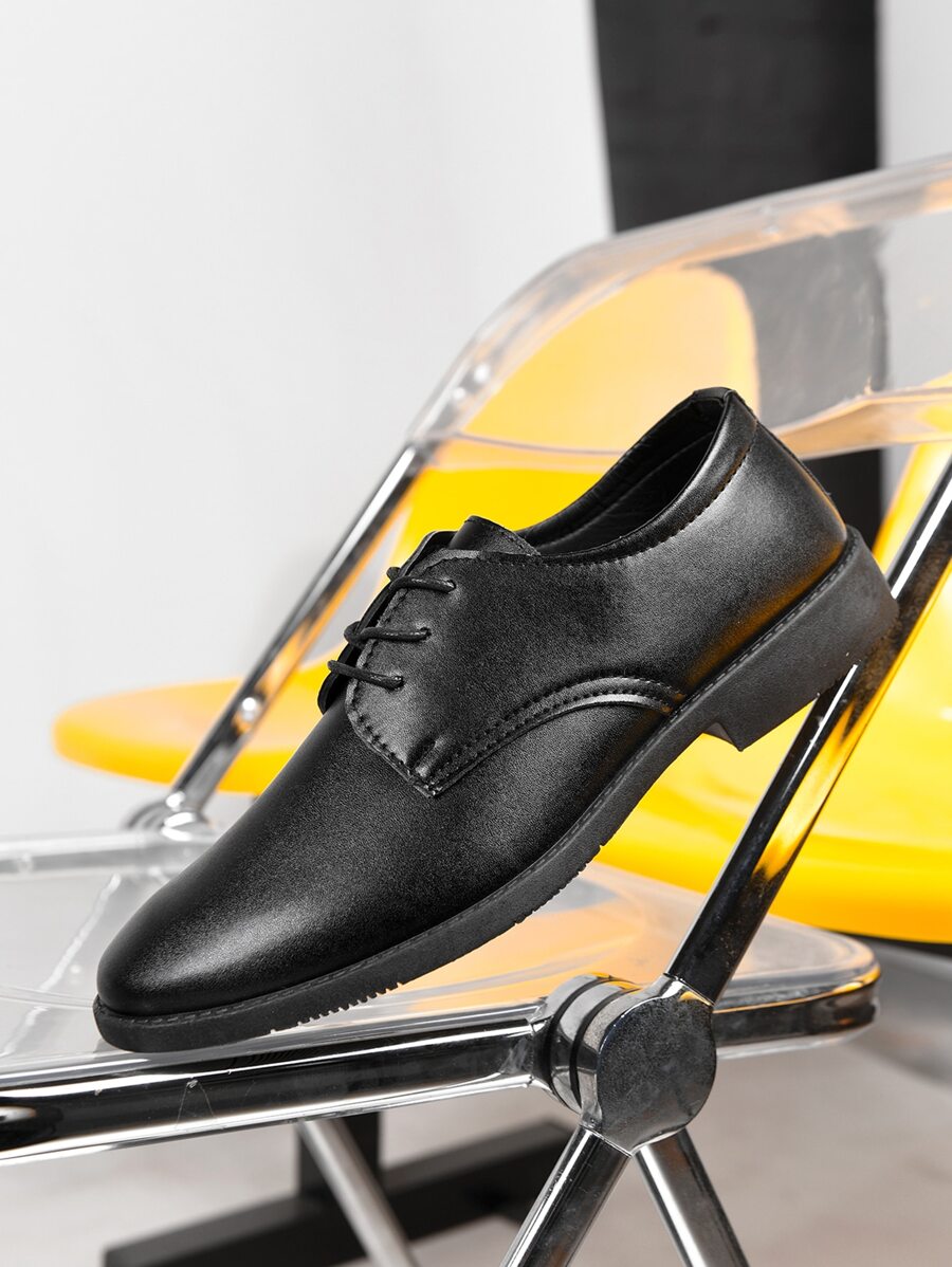 男士前綁帶正裝商業黑色德比鞋