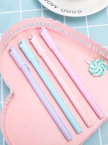 4入組/套卡哇伊貓中性筆創意可愛中性墨水筆兒童禮物學校辦公書寫用品文具