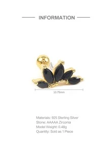 Bông Tai Đính Đá Cubic Zirconia Quyến Rũ Trang Trí Bông Tai Nữ Trang Trí Hàng Ngày - Vàng - Xem 5