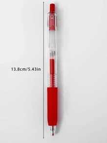 6pcs/Set Style Retractable Neutral Ballpoint Pens For Brushing Up On Test Skills - Red - View 5