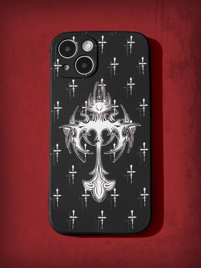 Goth Coque de téléphone portable à motif croix