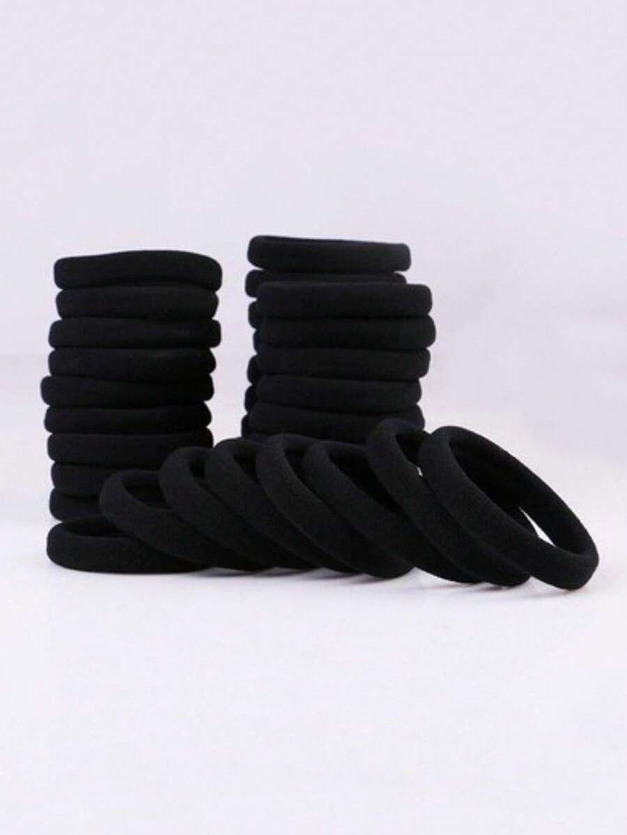 50pcs Solid Hair Tie - Black - View 1